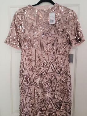 rose gold sequin dress forever 21 Forever 21 Metallic Sequin Shift Dress